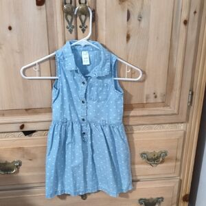 Carter's Light Blue Sleeveless Dress with White Dots